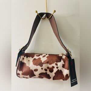 No Boundaries Cow Print Mini Barrel Purse